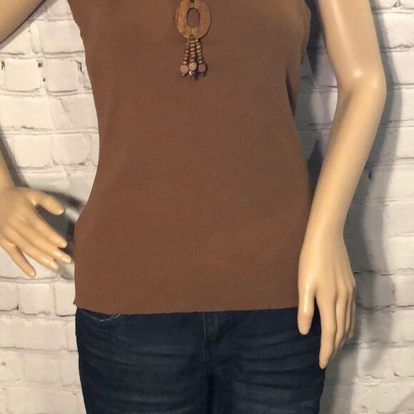 Ruby Rd Stretchy Tank Top Beaded Collar Jrs B2G1 - Picture 3 of 8